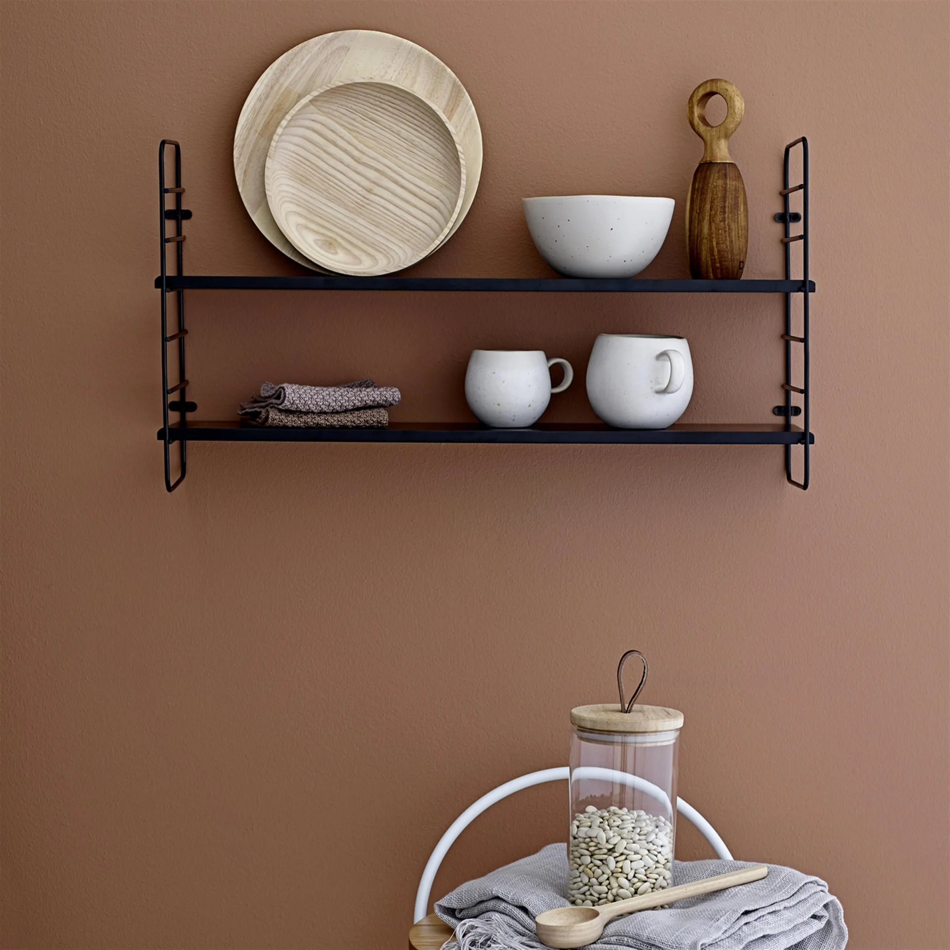 Mensola a muro North, nero Bloomingville