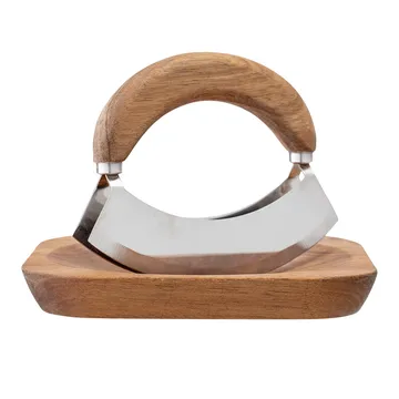 Mezzaluna tagliaerba Bloomingville con tagliere - Acacia - Bloomingville