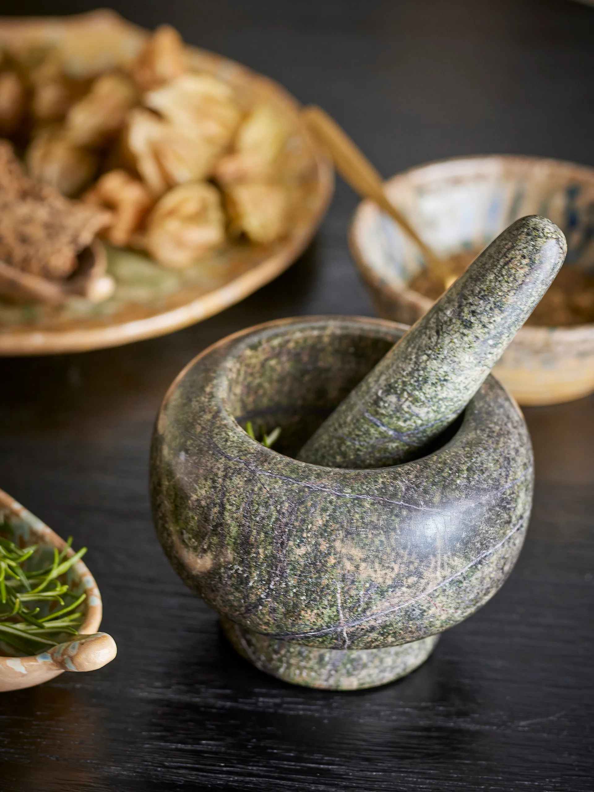 Mortaio con pestello Arazo Ø12,5 cm, Verde Bloomingville