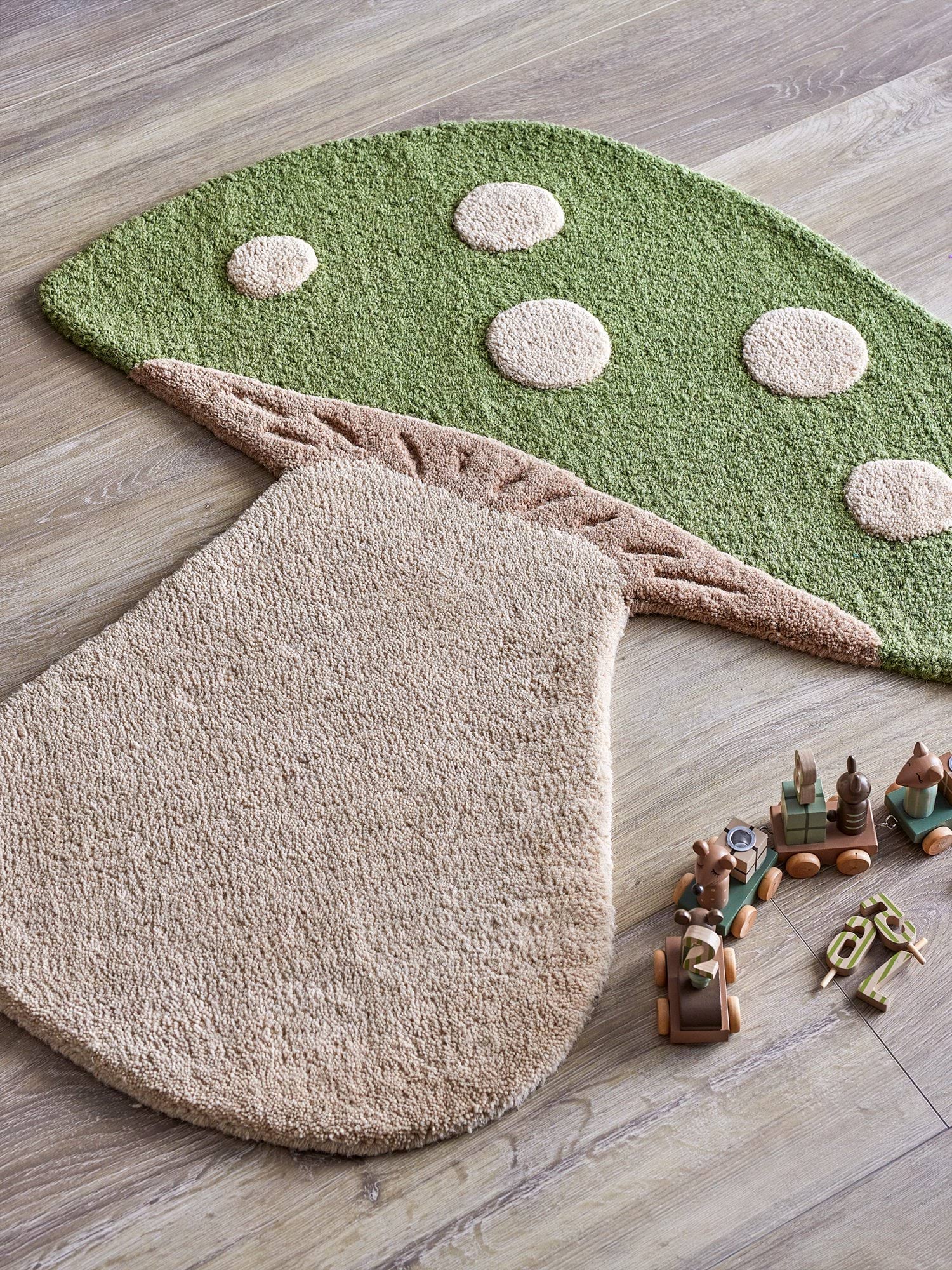 Mushroom tappeto, Verde, lana Bloomingville