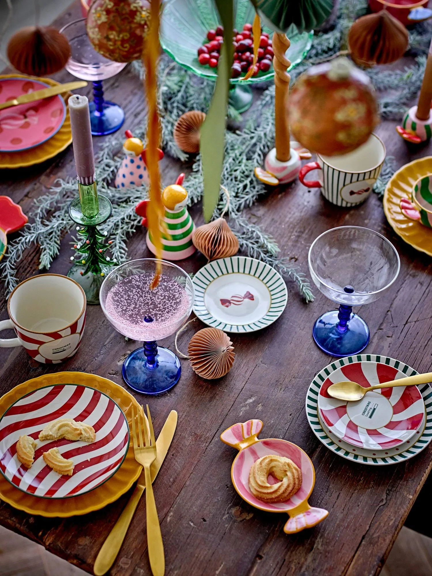 Piatto da dessert Yule, Rosso-verde, 2 pezzi, Ø12,5 cm Bloomingville
