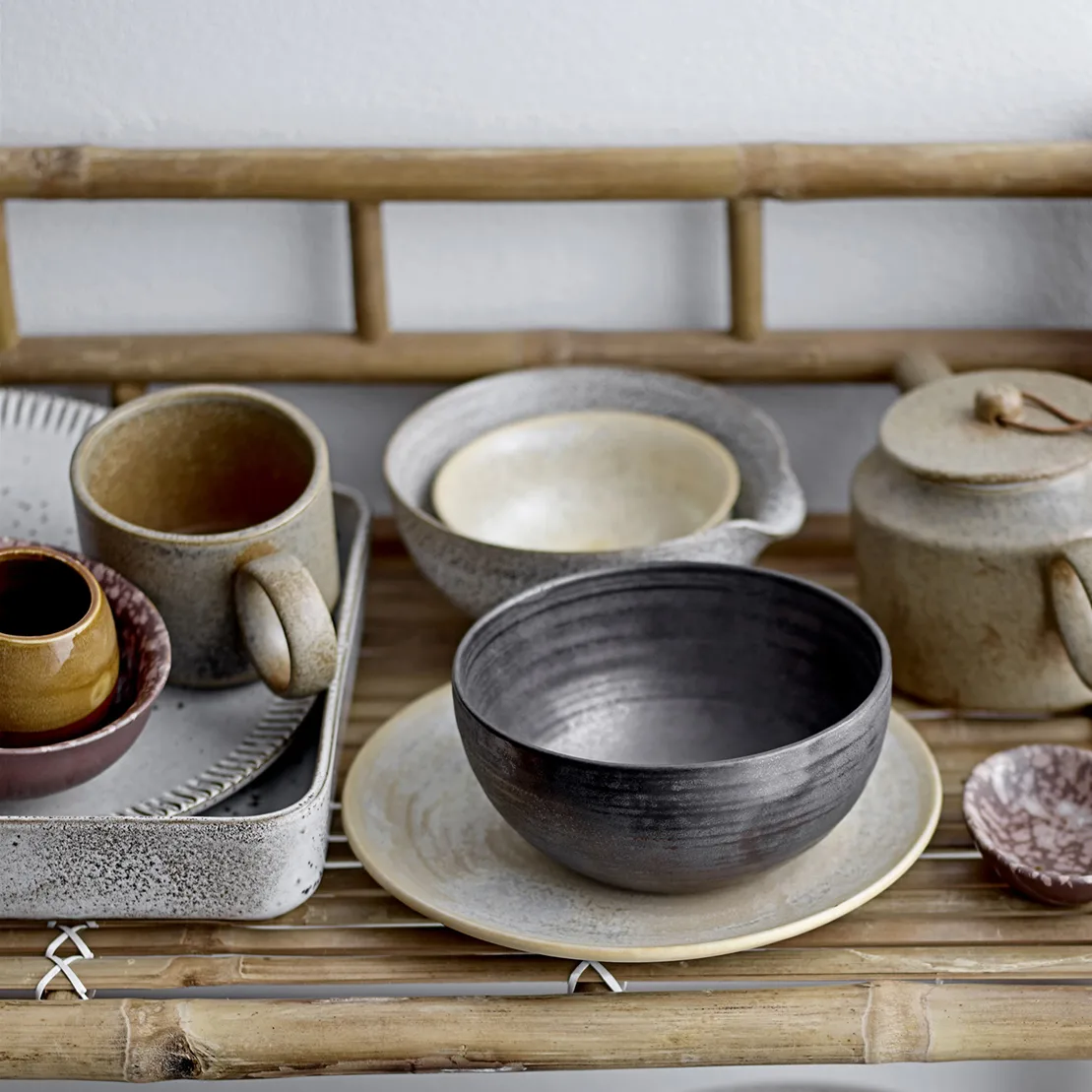 Piatto da portata in gres Thea 25x25 cm, Grigio Bloomingville