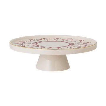 Piatto da torta Jolly in gres, Ø 26 cm - Bianco, rosso - Bloomingville