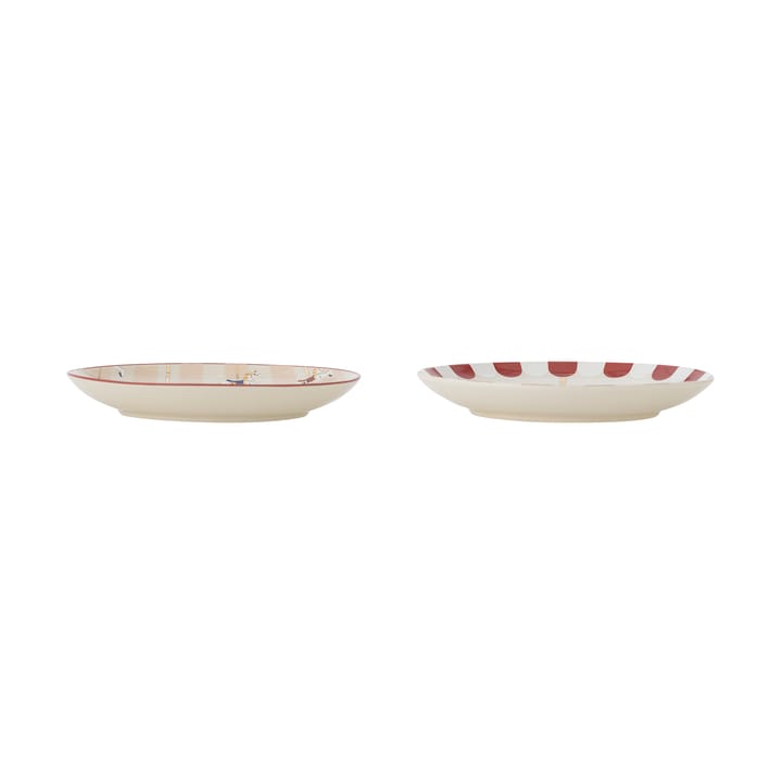 Piatto Merry-go-round Ø16 cm 2 pezzi, Beige-rosso Bloomingville