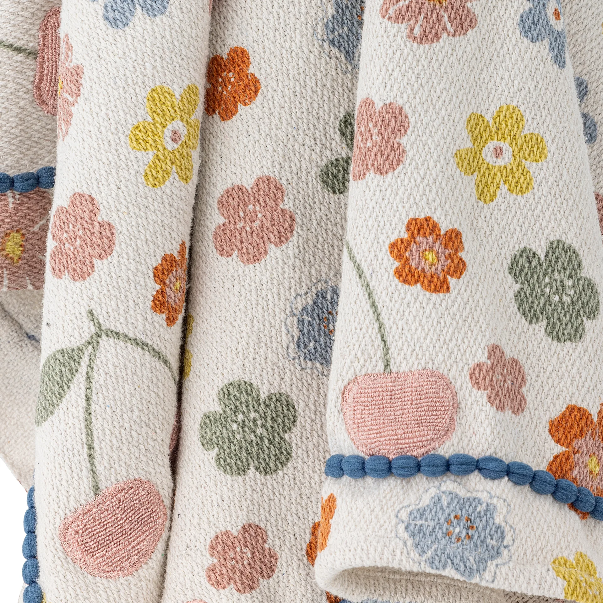 Plaid Cherry cotone 160x130 cm, Rosa Bloomingville