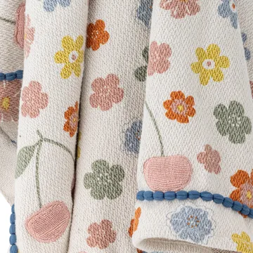 Plaid Cherry cotone 160x130 cm - Rosa - Bloomingville