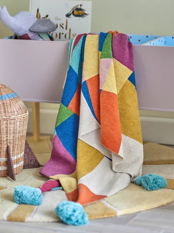 Plaid Colorine cotone 160x130 cm - Blu - Bloomingville