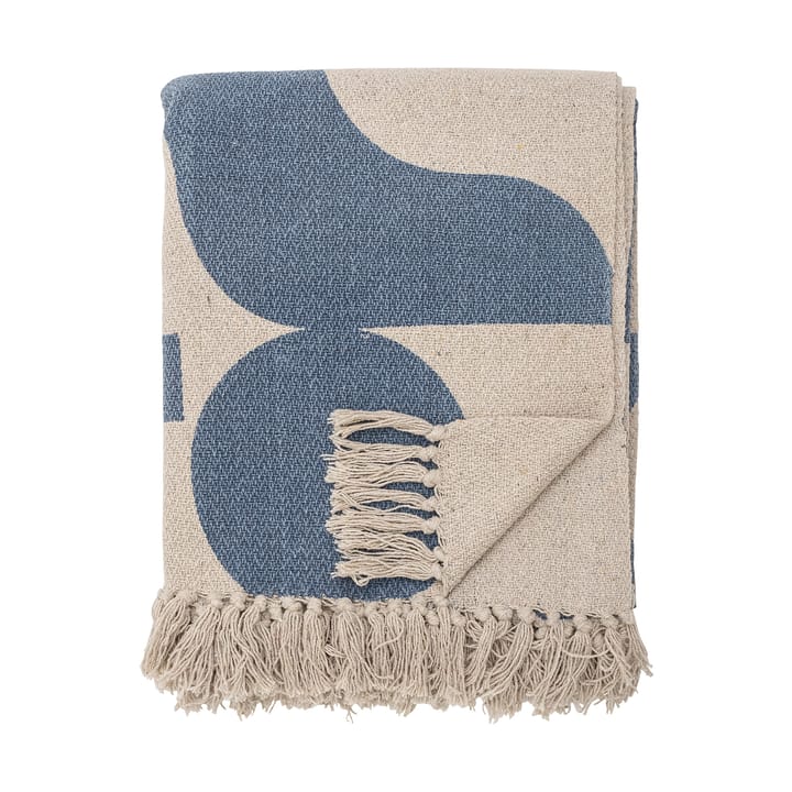 Plaid in cotone Agno 130x160 cm - Beige, blu - Bloomingville