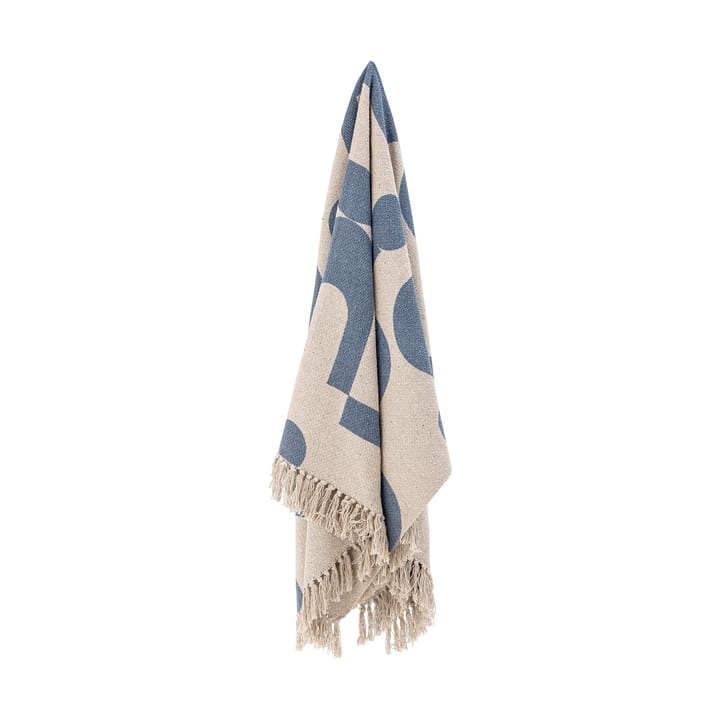 Plaid in cotone Agno 130x160 cm - Beige, blu - Bloomingville