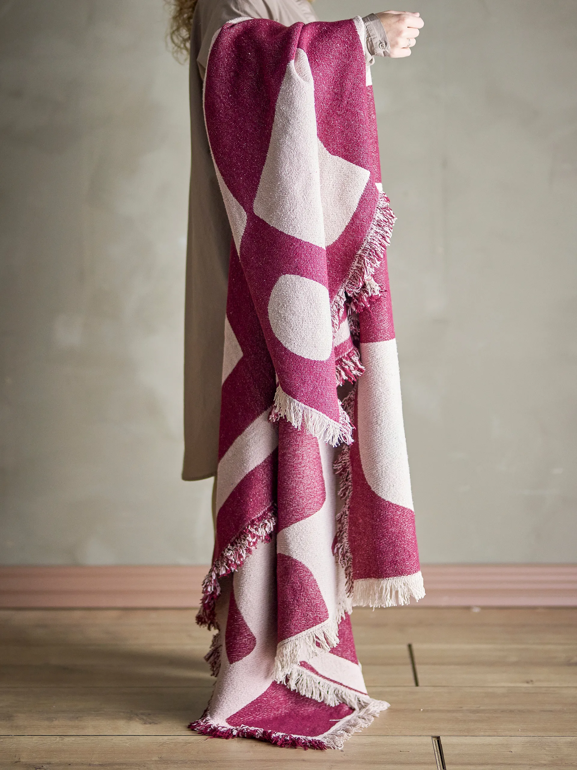 Plaid Olica 130x160 cm, Rosso Bloomingville
