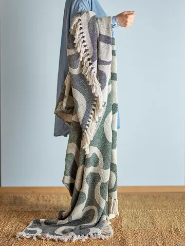 Plaid Salobre cotone 160x130 cm - Nero - Bloomingville