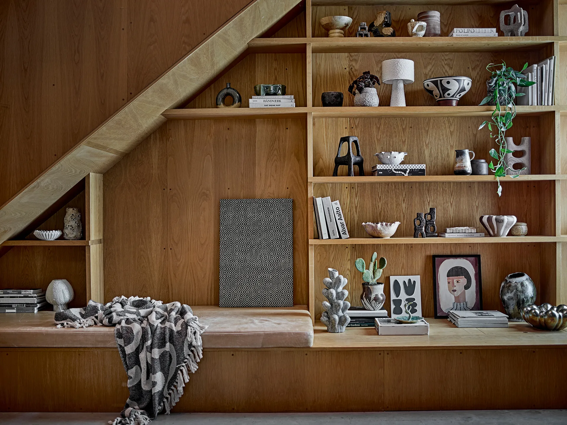 Plaid Salobre cotone 160x130 cm, Nero Bloomingville