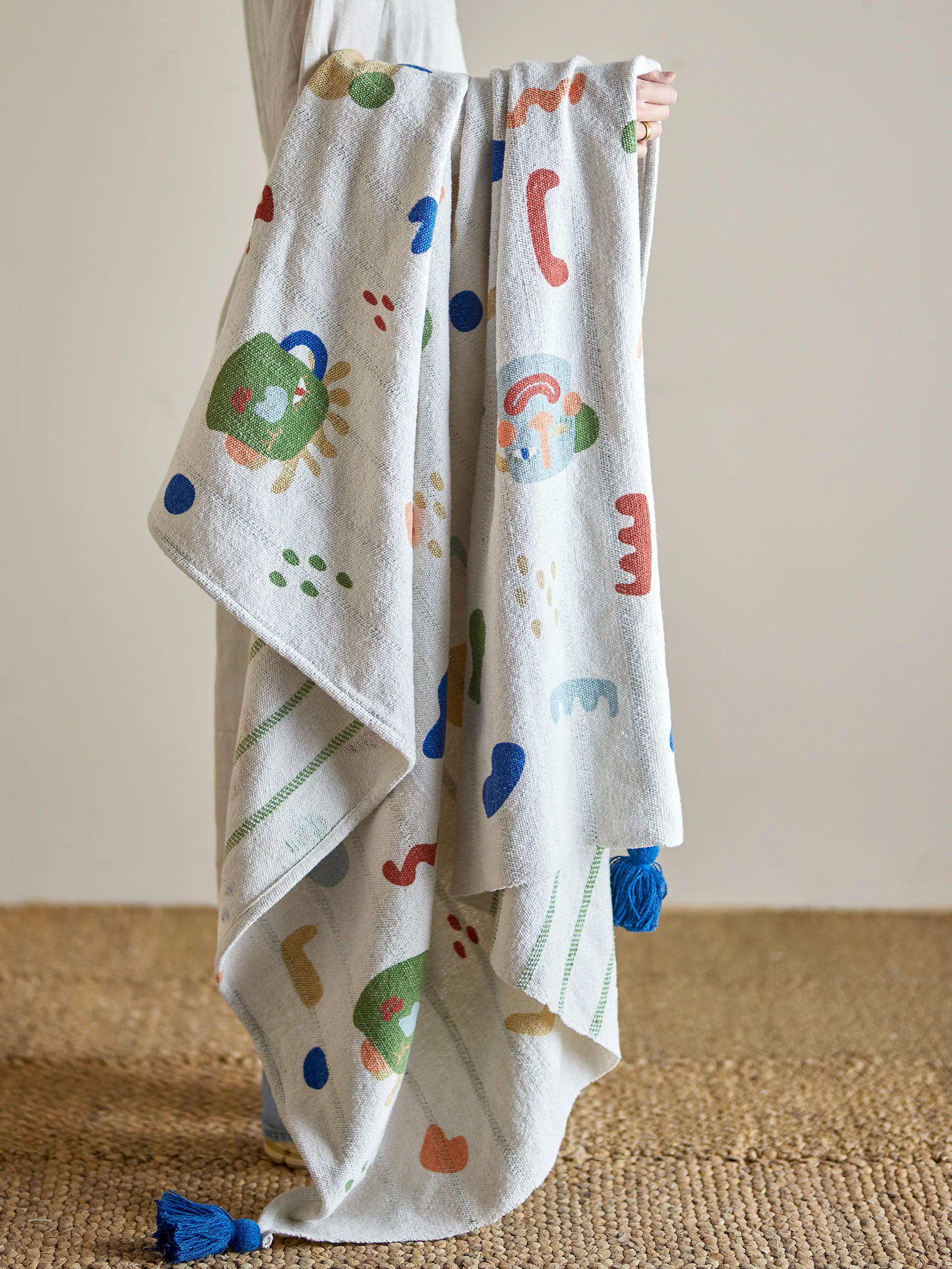 Plaid Sylvie cotone 160x130 cm, Natur Bloomingville