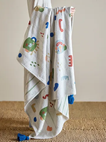 Plaid Sylvie cotone 160x130 cm - Natur - Bloomingville