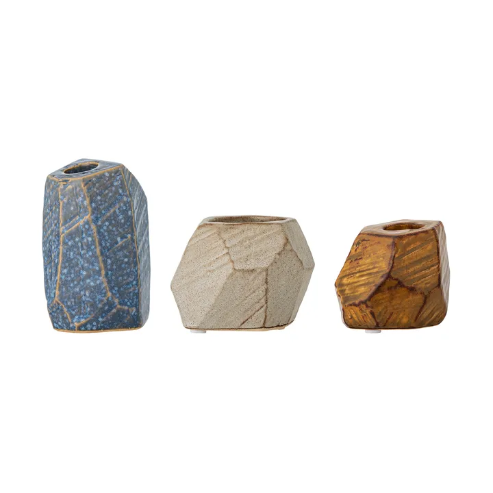 Portacandela e lanterna per candele Kimber, set da 3 pezzi - Blu - Bloomingville