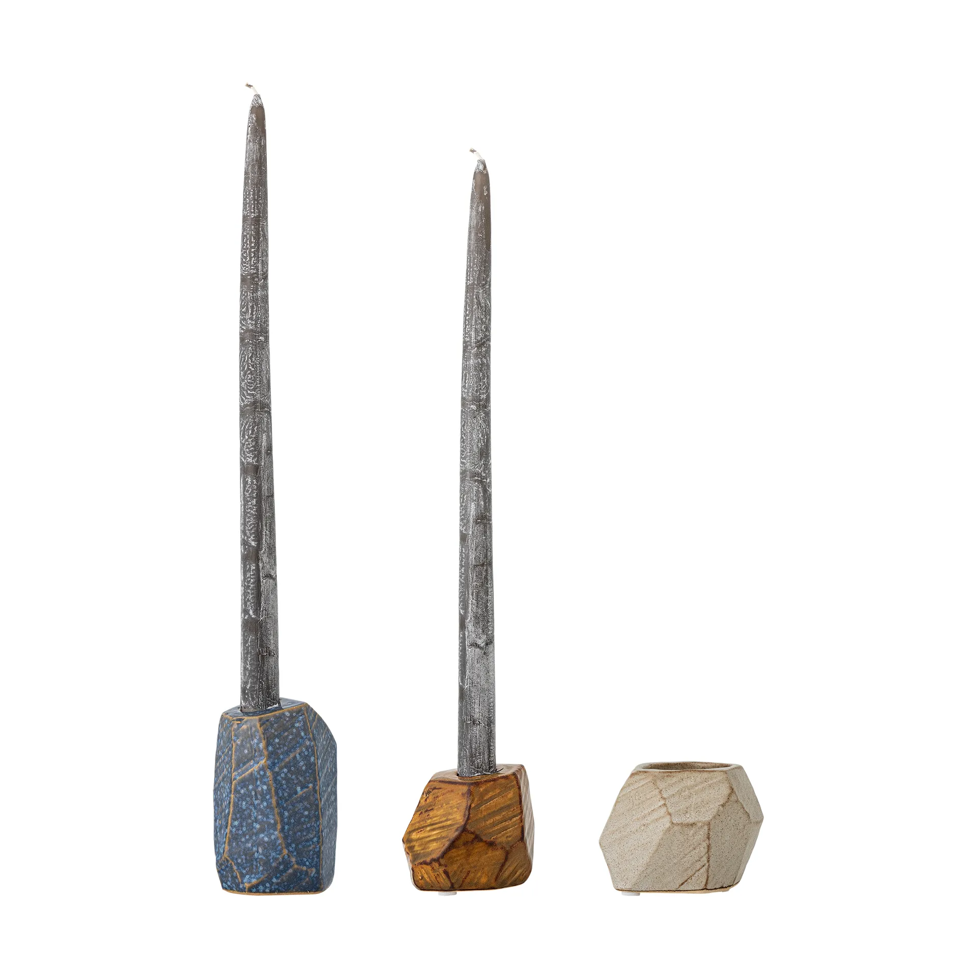 Portacandela e lanterna per candele Kimber, set da 3 pezzi, Blu Bloomingville