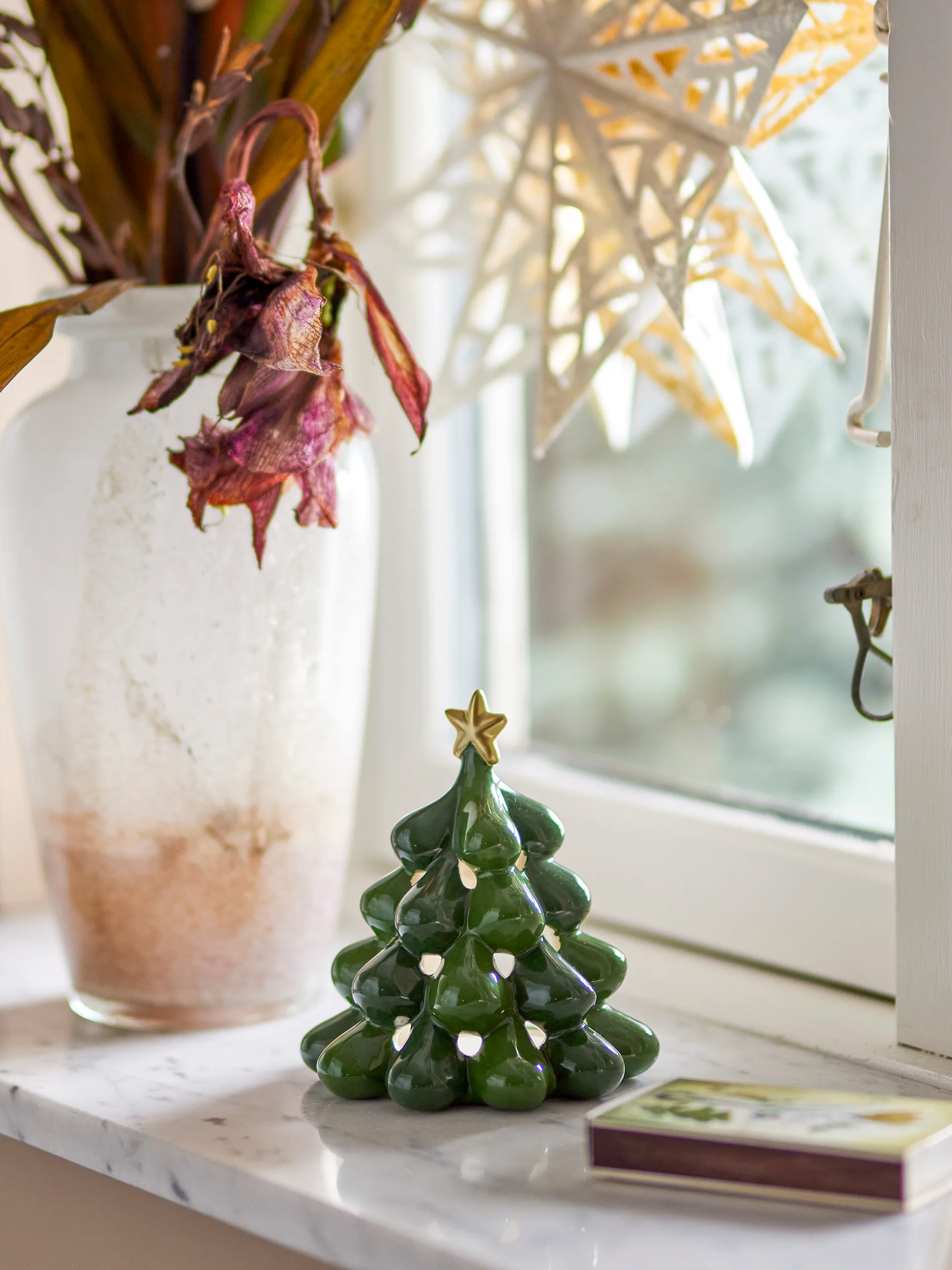 Portacandele albero di Natale Elof 13,5 cm, Verde Bloomingville