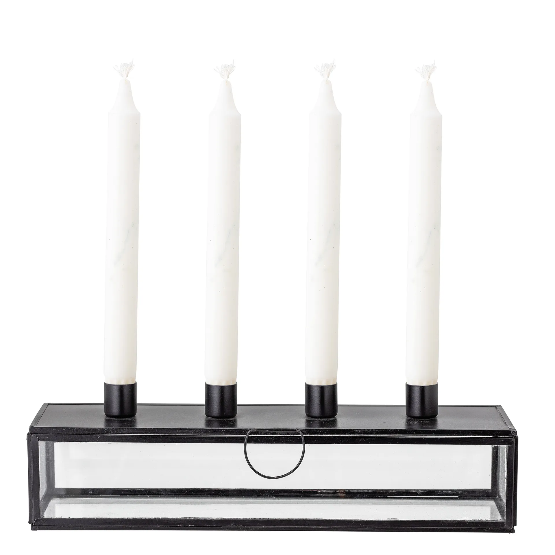 Portacandele dell'Avvento Pelo, 34 cm, Nero, trasparente Bloomingville