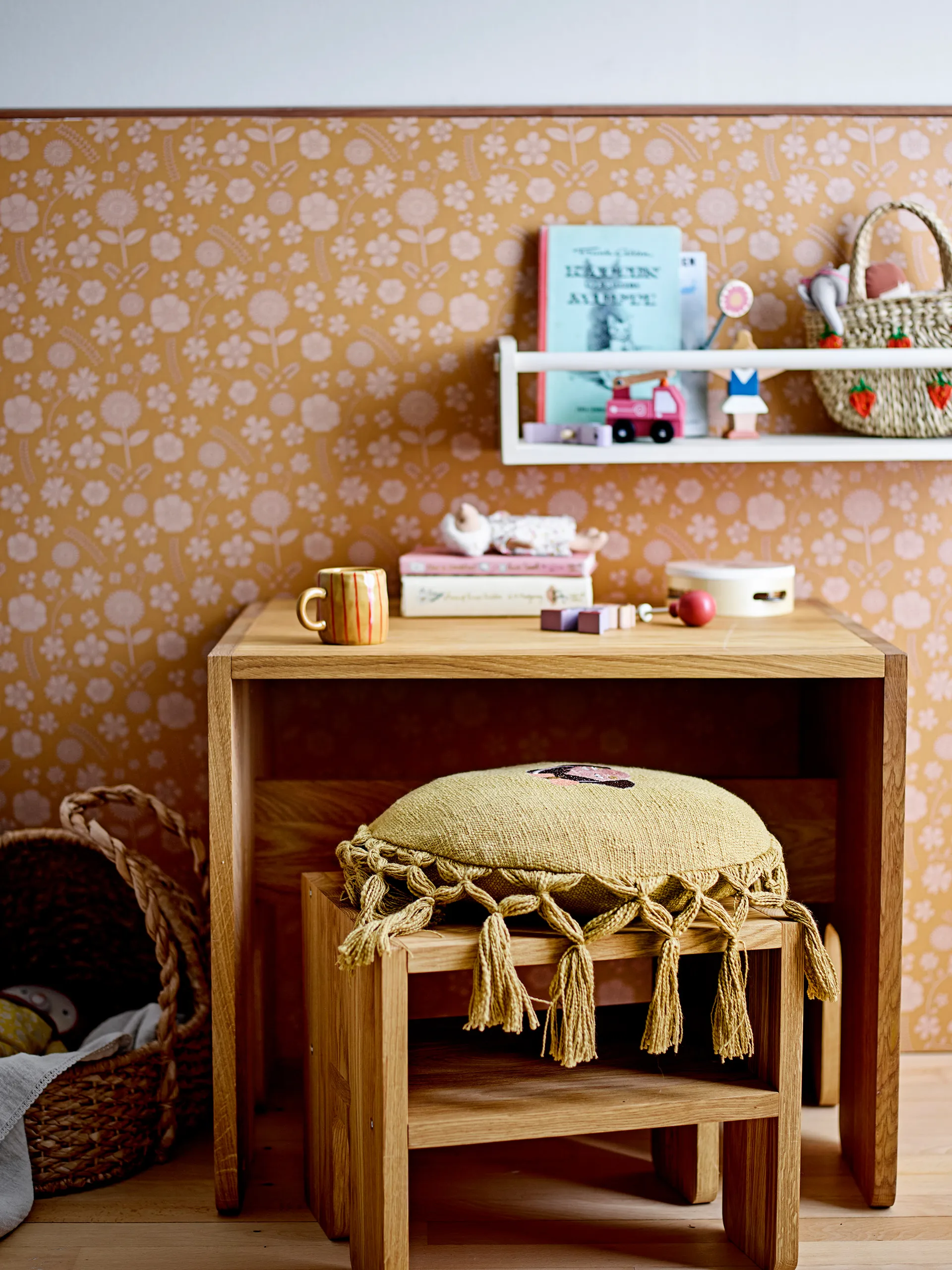 Posate per bambini Kittie in gres, 3 pezzi, Gatto Bloomingville