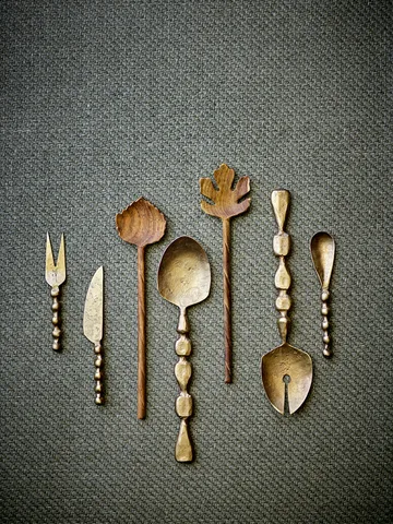 Posate per insalata Edi 2-delar - Ottone - Bloomingville