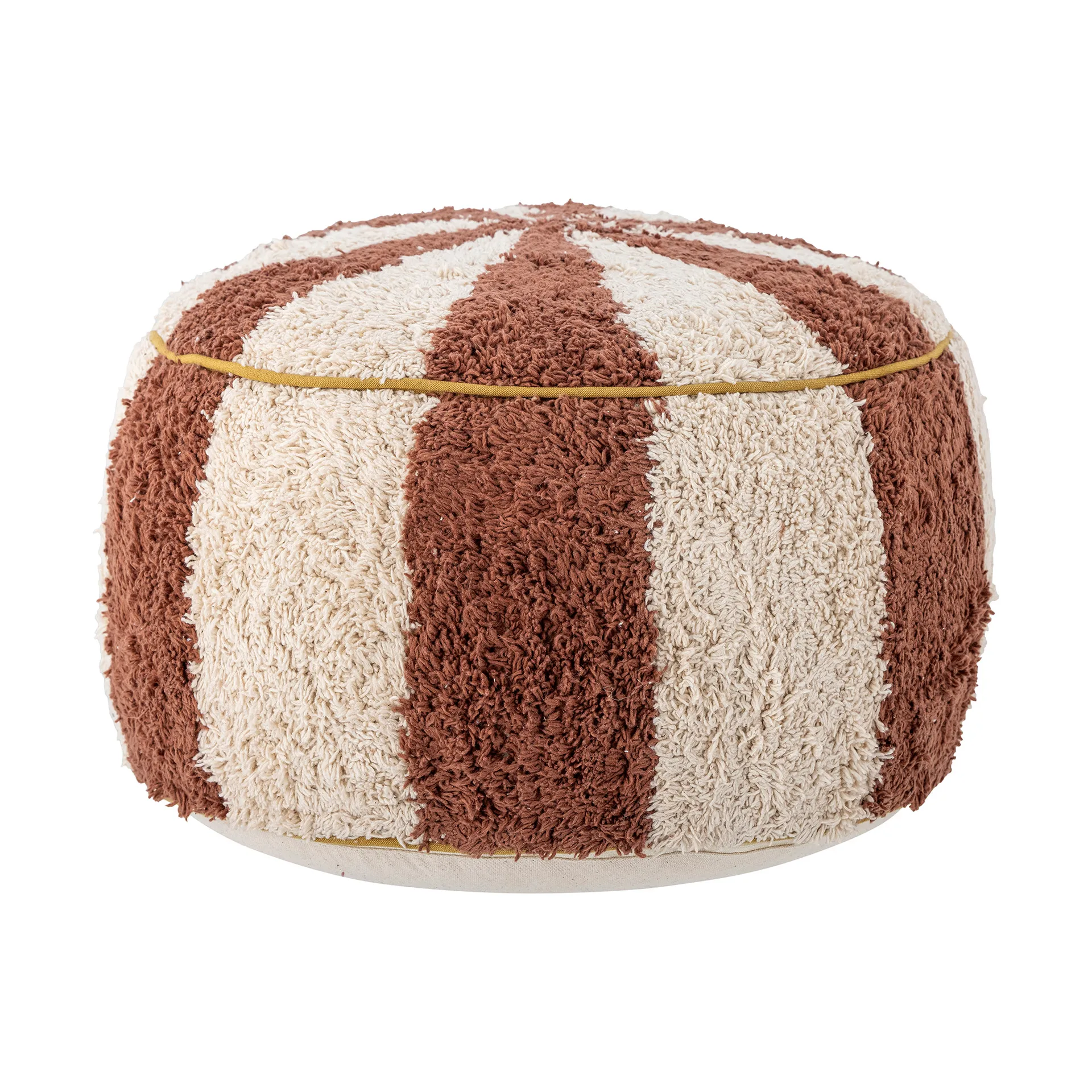 Pouf Charoline Ø 44 cm, Marrone, bianco Bloomingville
