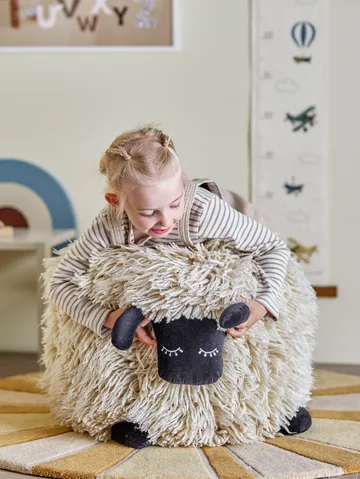 Pouf Dolly lana 50x45 cm - Bianco - Bloomingville