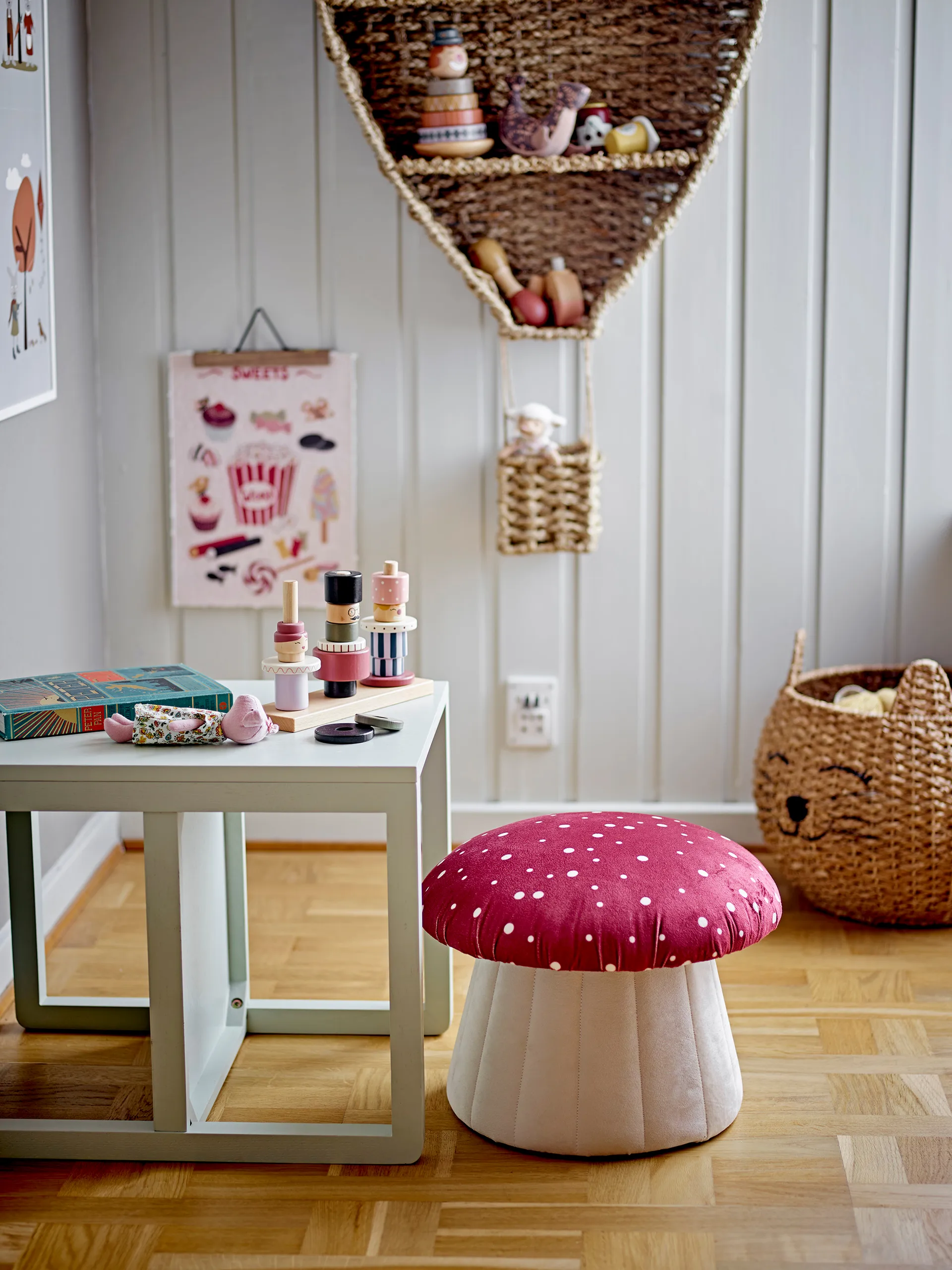 Pouf Lue Ø37x30 cm, Rosso Bloomingville