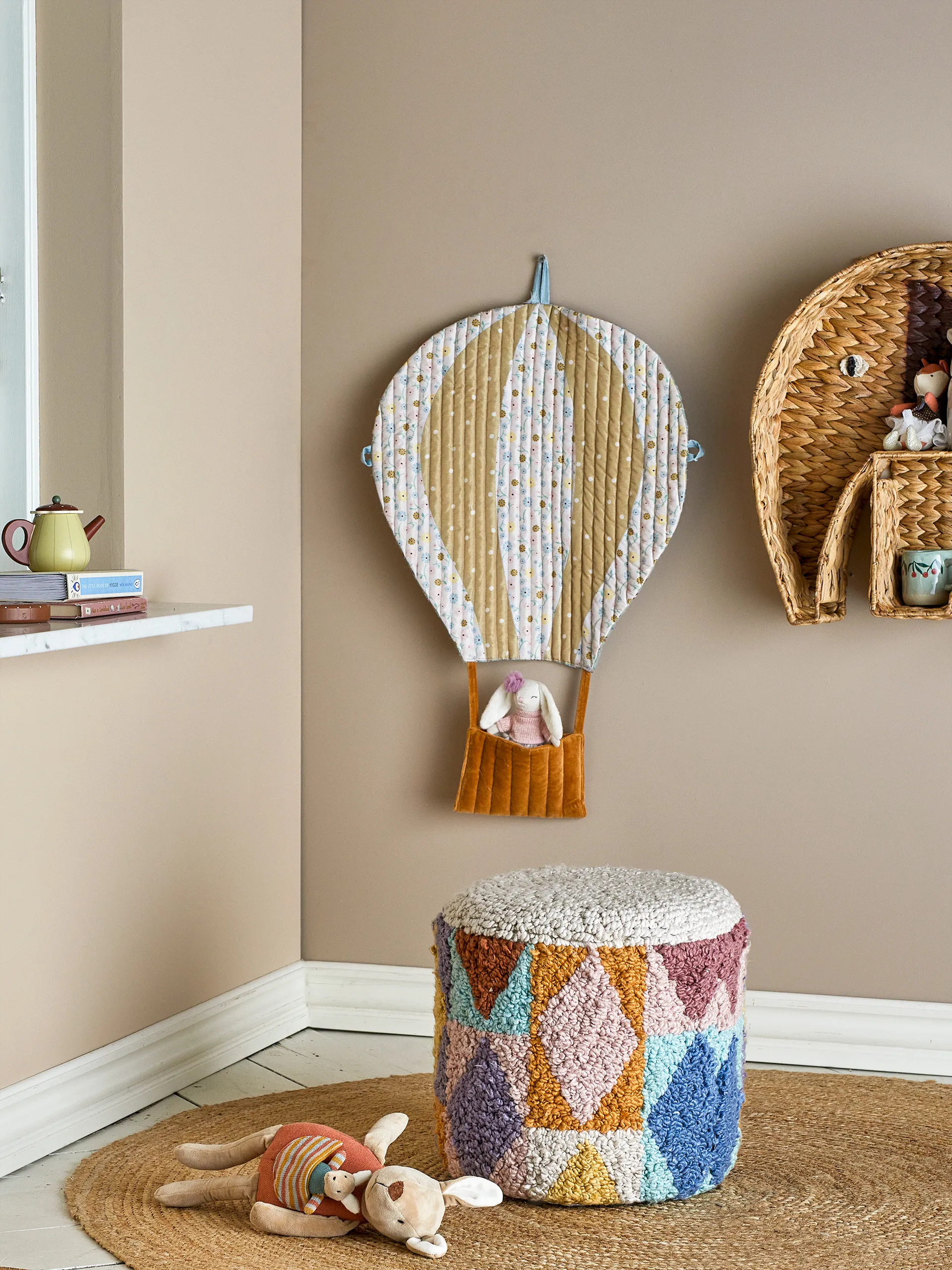 Pouf Miaki 30xØ30 cm, Grigio Bloomingville