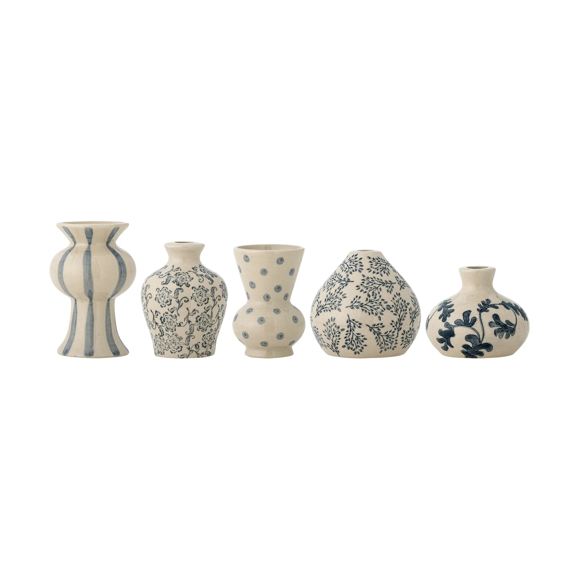 Quinto vaso, Blue stoneware, 5 pezzi Bloomingville