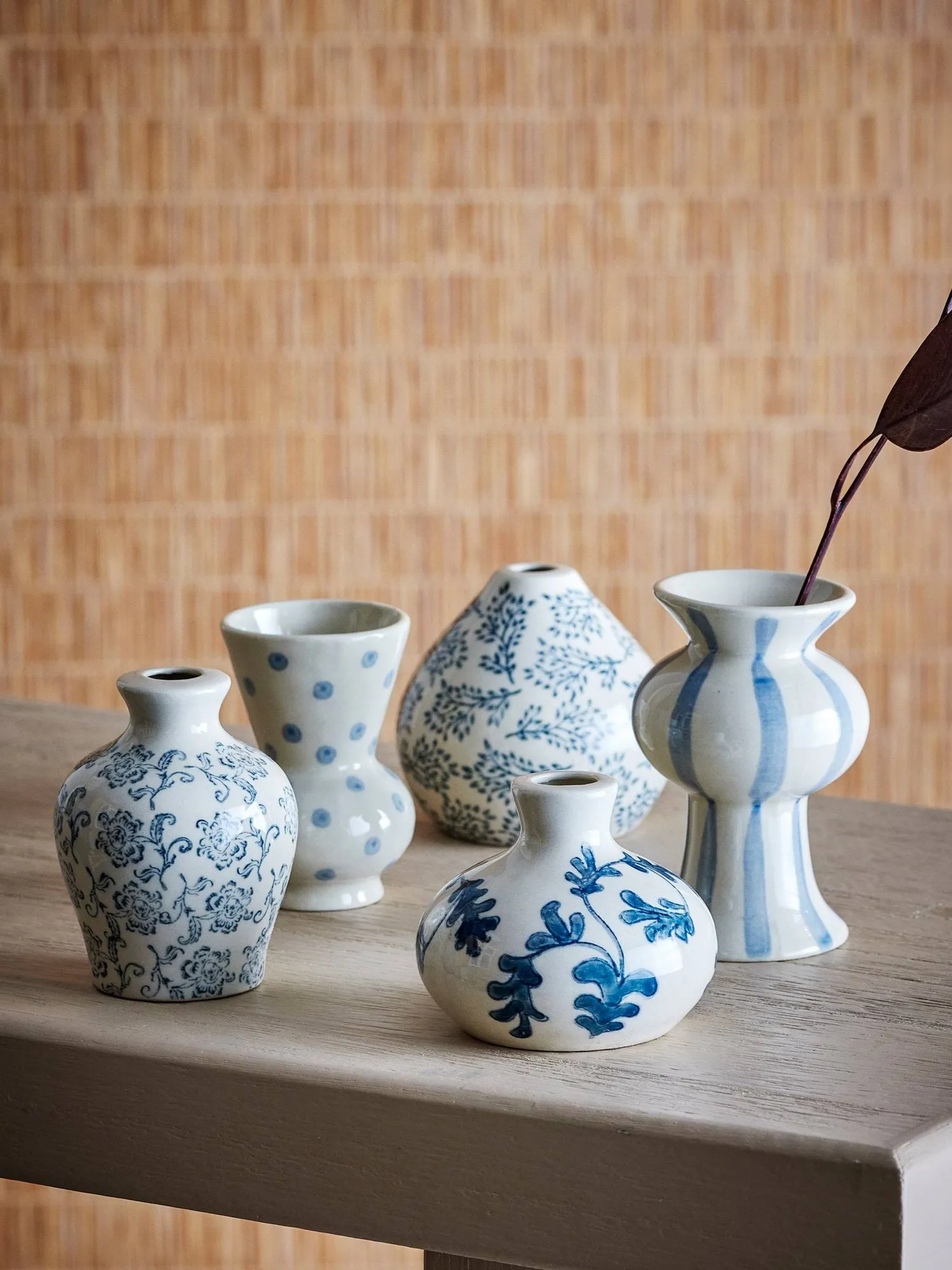 Quinto vaso, Blue stoneware, 5 pezzi Bloomingville