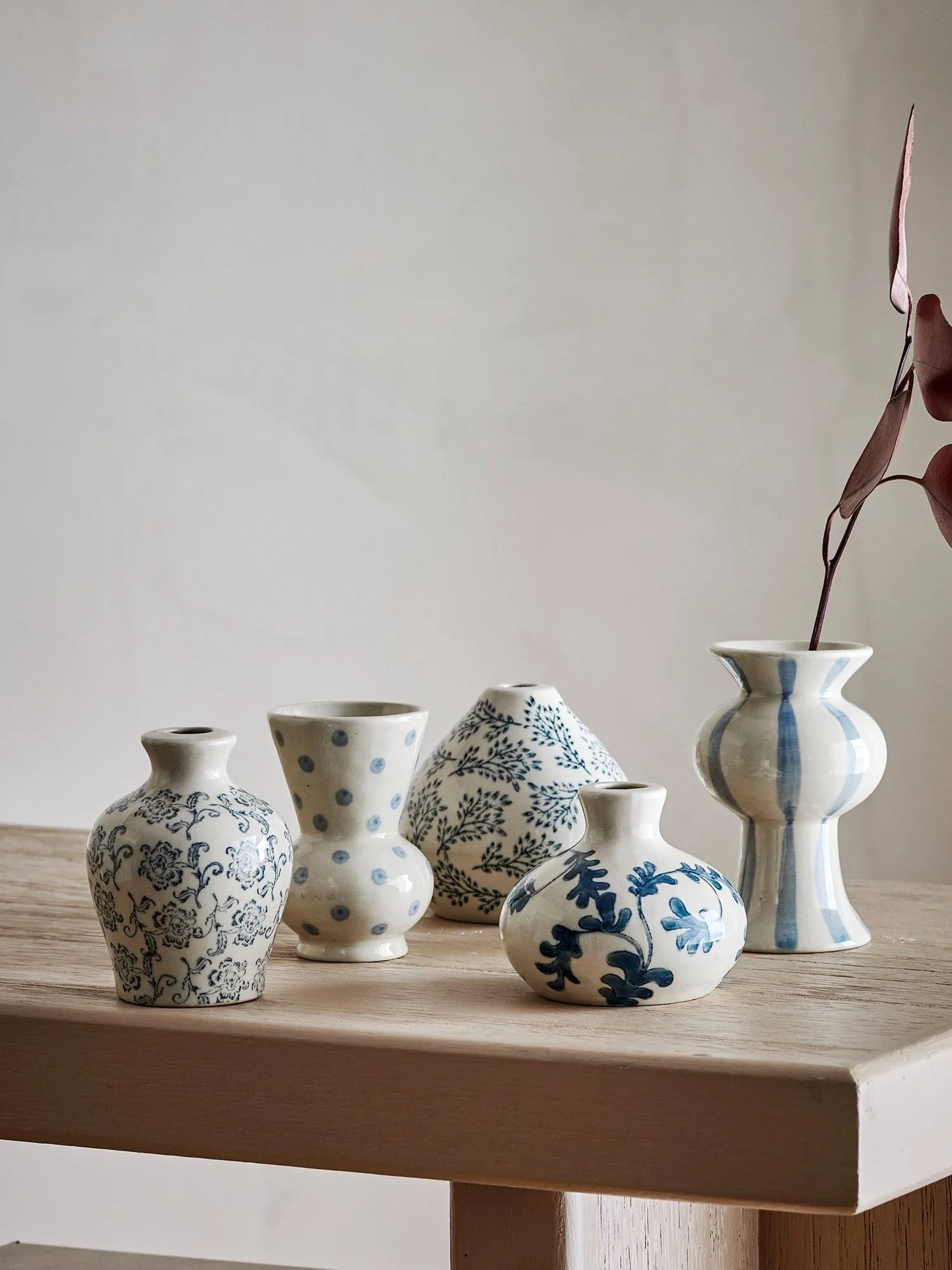 Quinto vaso, Blue stoneware, 5 pezzi Bloomingville