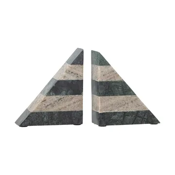 Reggilibri Abir, confezione da 2 - Verde, marmo bianco - Bloomingville