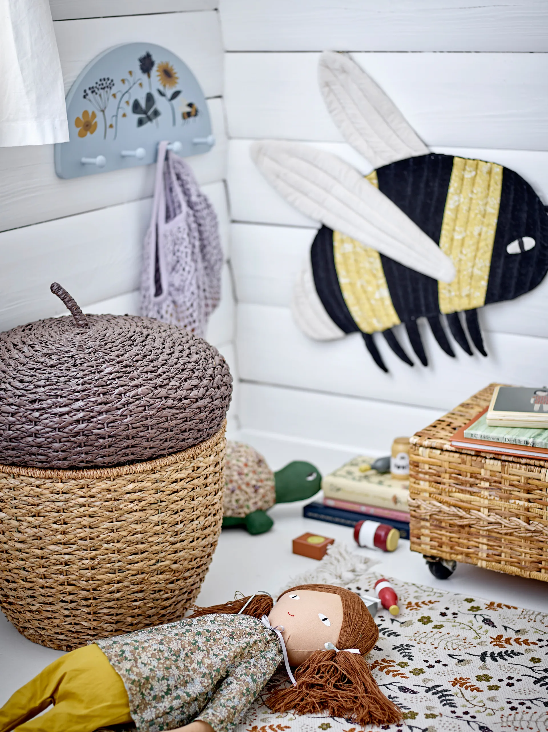 Scatola portaoggetti Finus con coperchio Ø 43,5 cm, Marrone Bloomingville