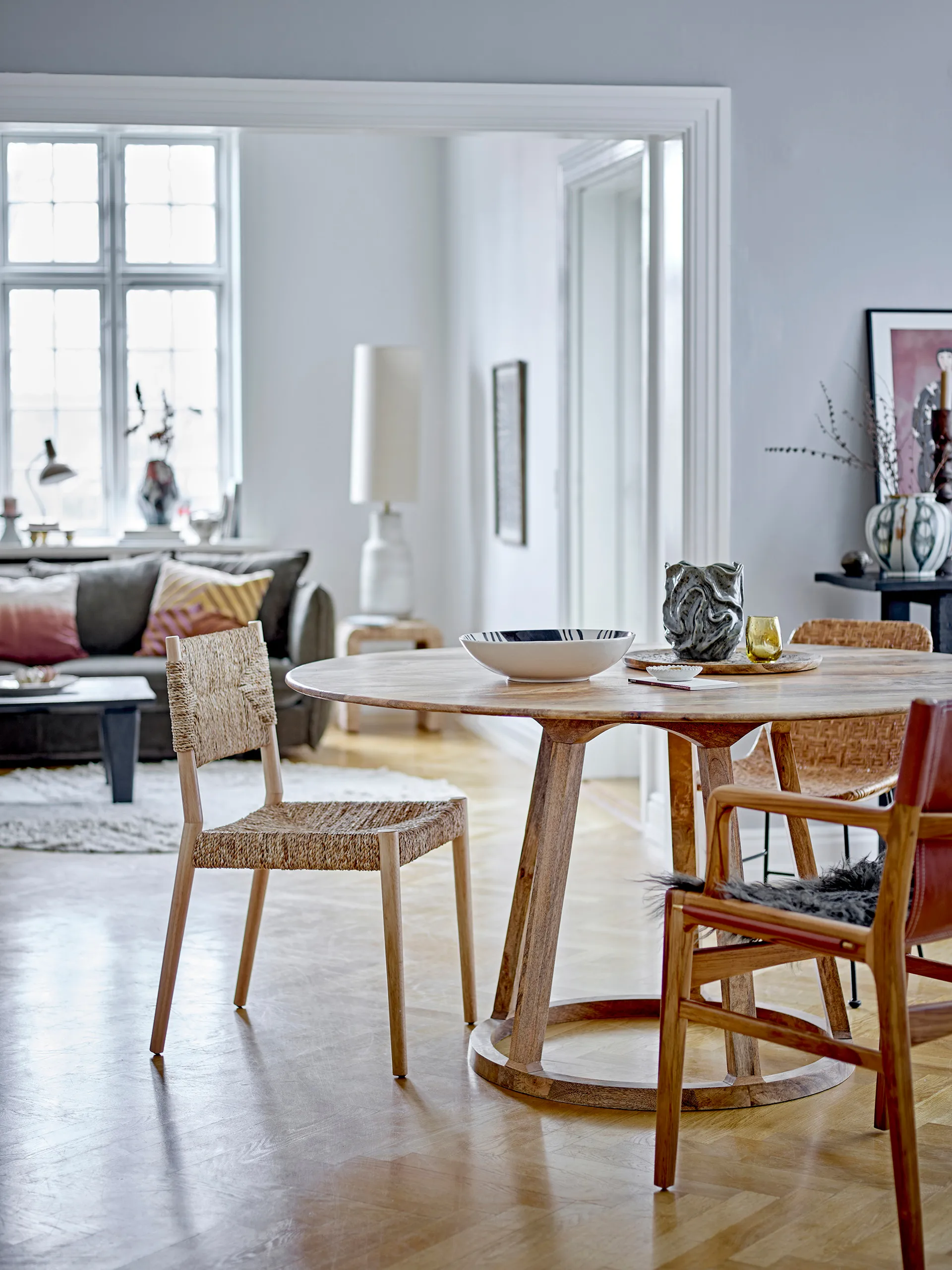 Sedia Saran con schienale e seduta intessuti, Colore naturale Bloomingville