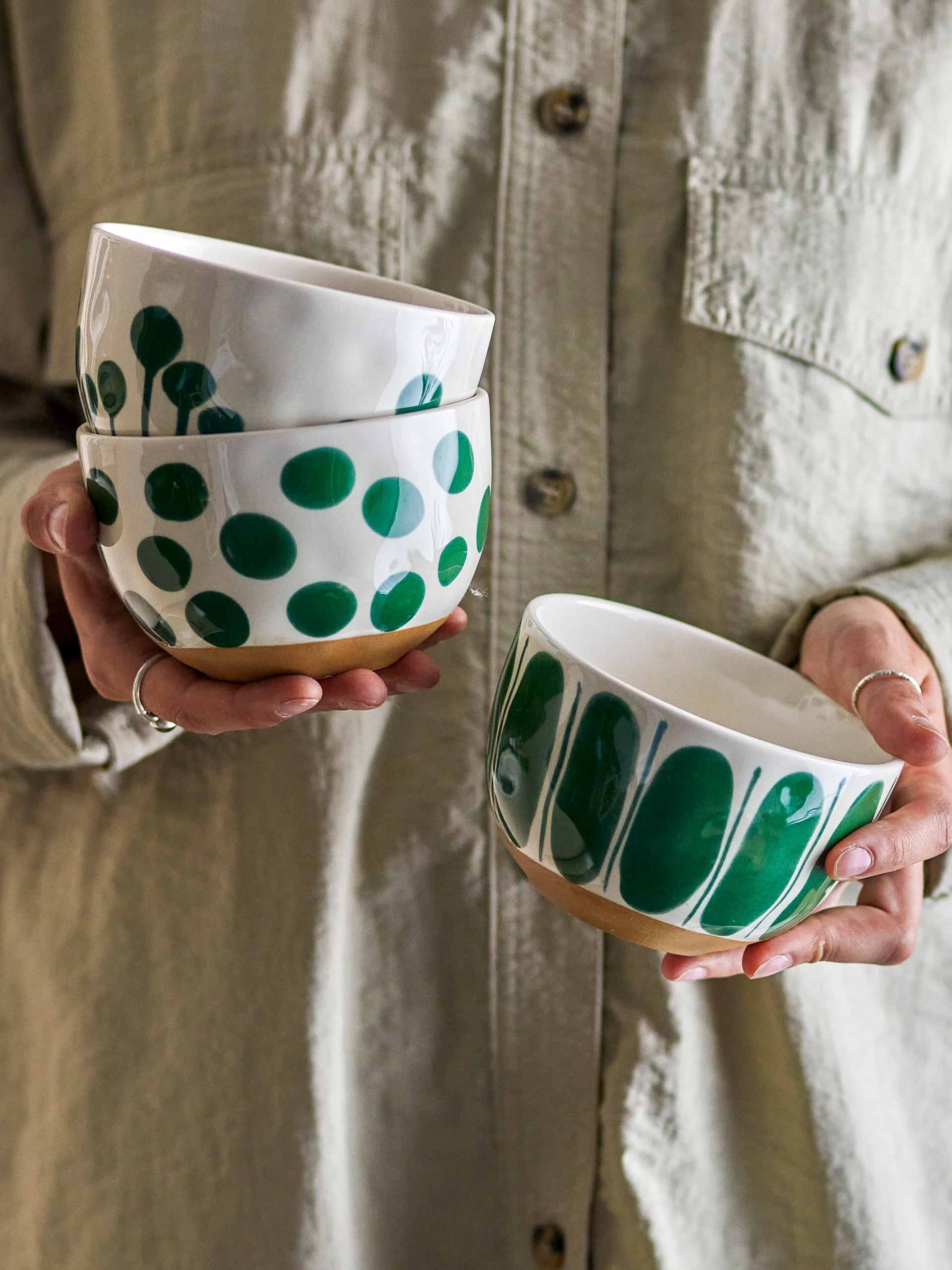 Set ciotole Linora 58 cl 3 pezzi, Verde Bloomingville