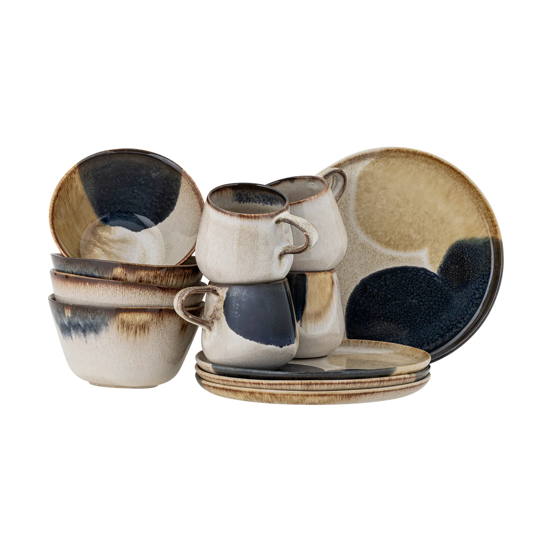 Set colazione Jules 12 pezzi, Grigio Bloomingville