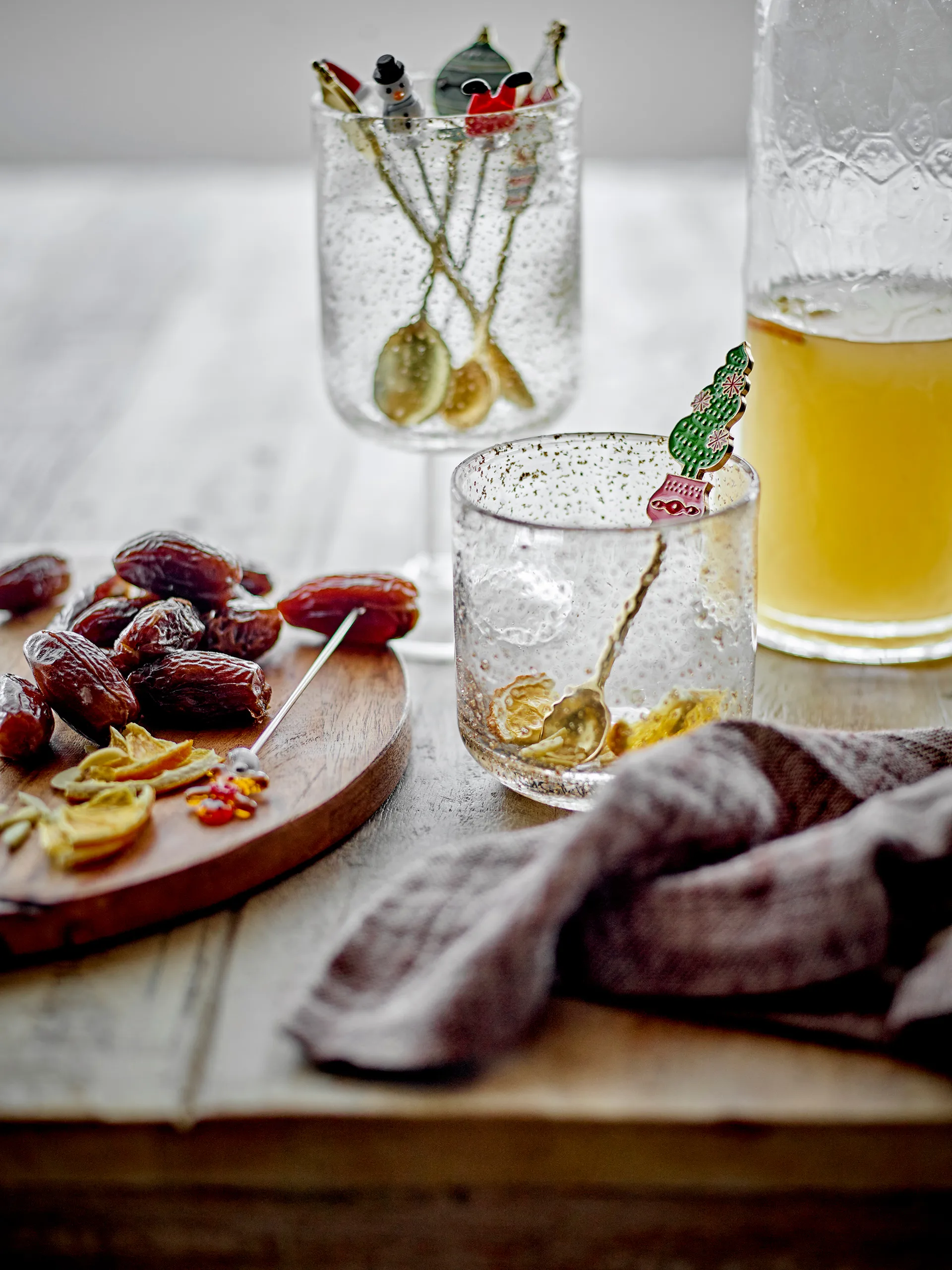 Set di 4 forchette da cocktail Feliz, Bianco-rosso Bloomingville