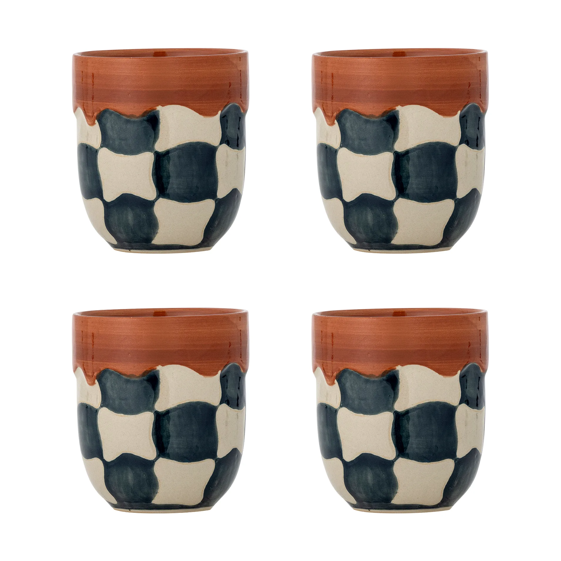 Set di 4 tazze Check , Blu Bloomingville