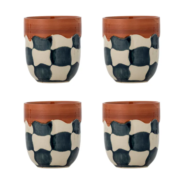 Set di 4 tazze Check  - Blu - Bloomingville