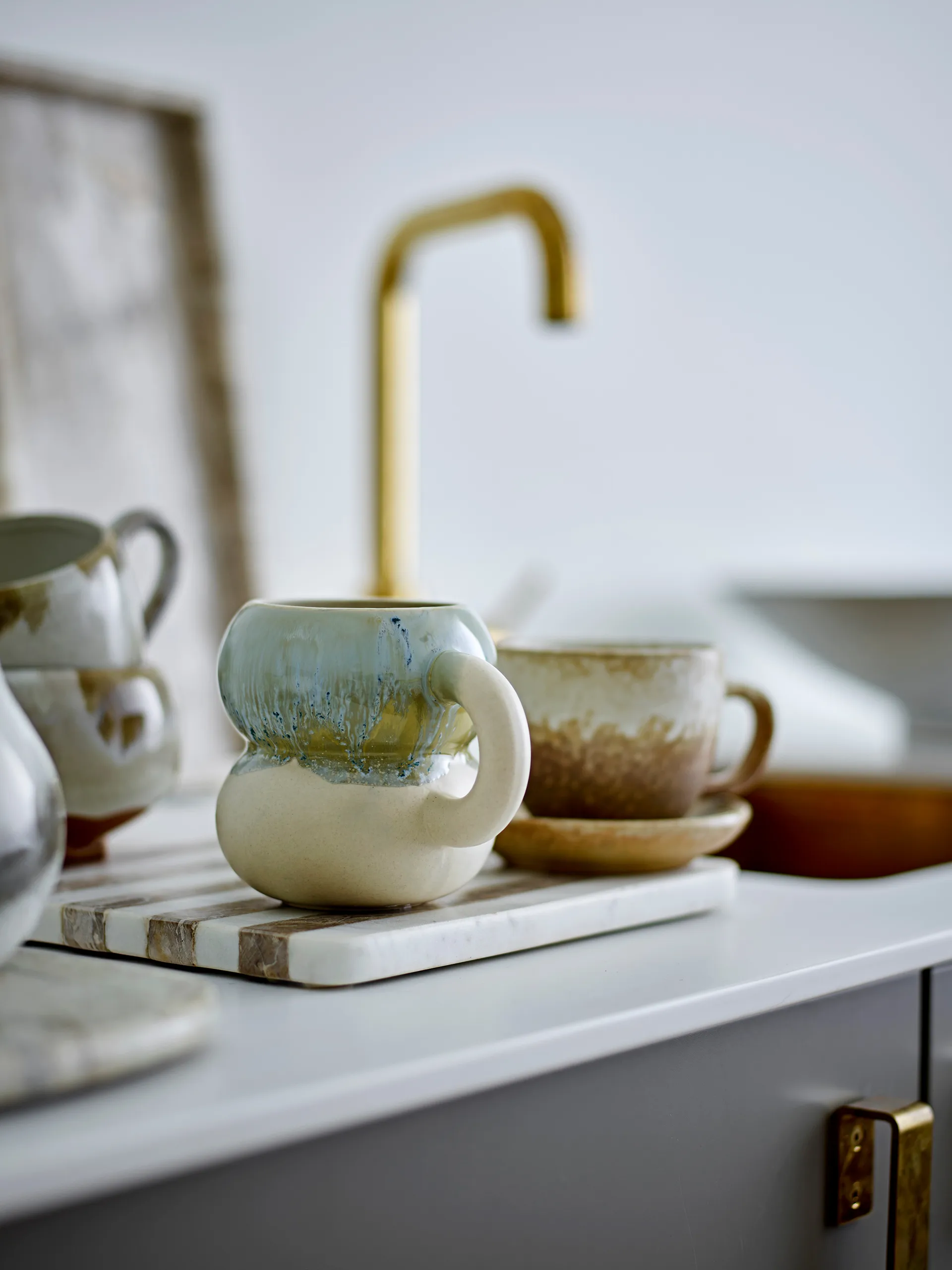 Set di 4 tazze Luna, Blu Bloomingville