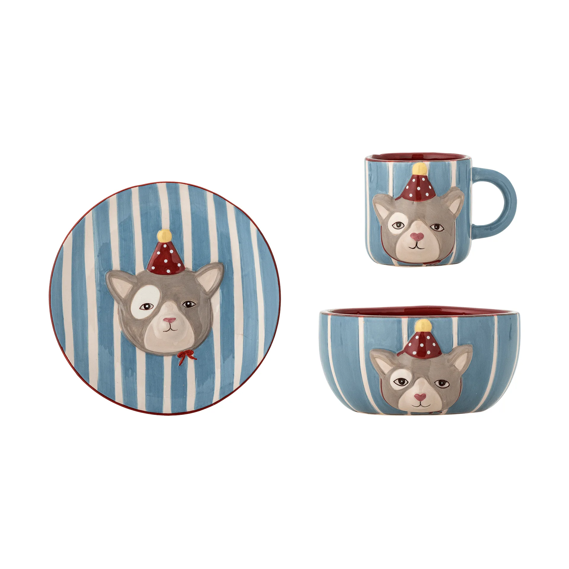 Set di servizio Party, Gatto, 3 pezzi Bloomingville