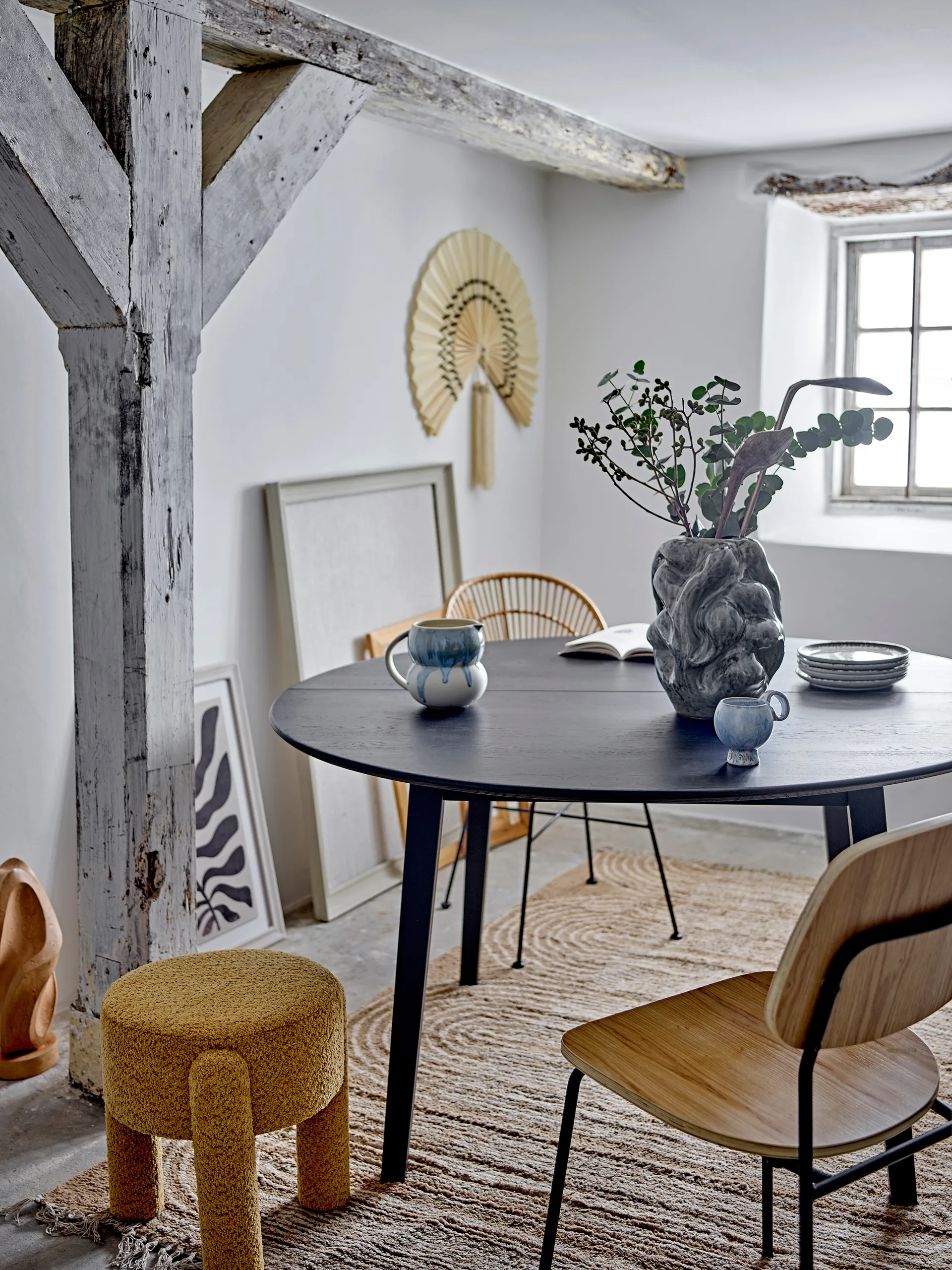 Sgabello Bruno Ø42 cm, Giallo Bloomingville