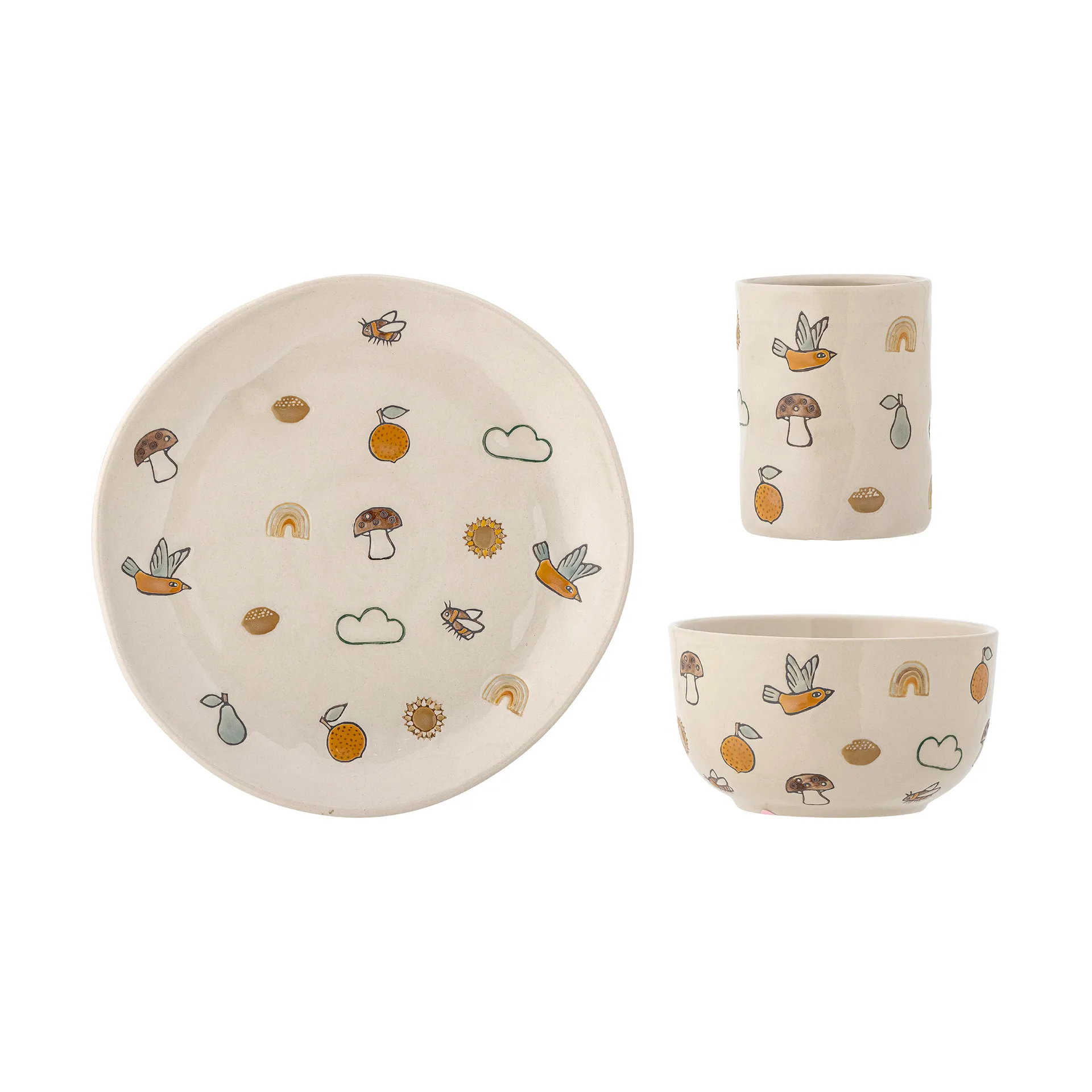 Stoviglie per bambini Agnes 3 pezzi, White Bloomingville