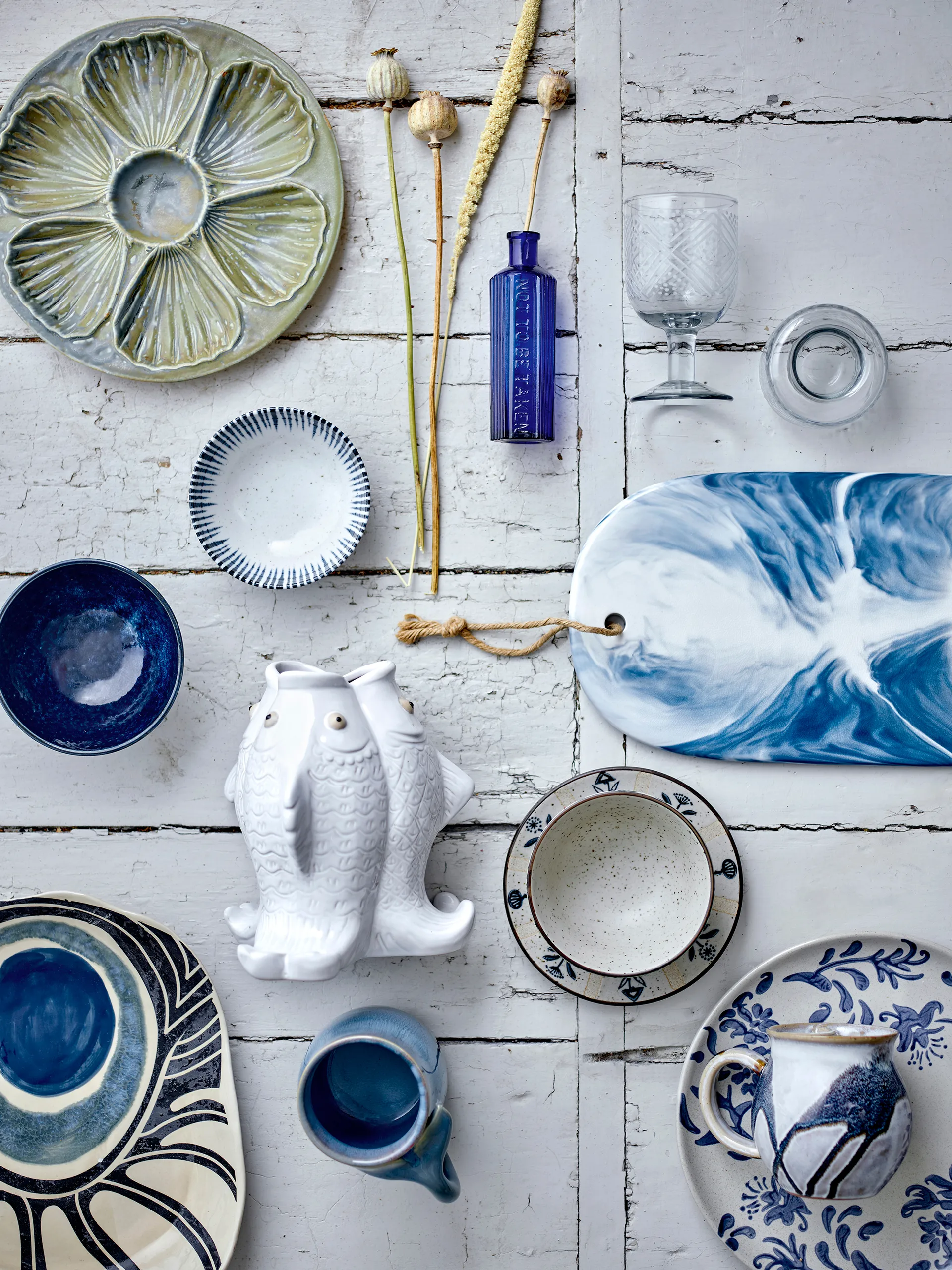 Tagliere Aiden 20x35 cm, Blu Bloomingville