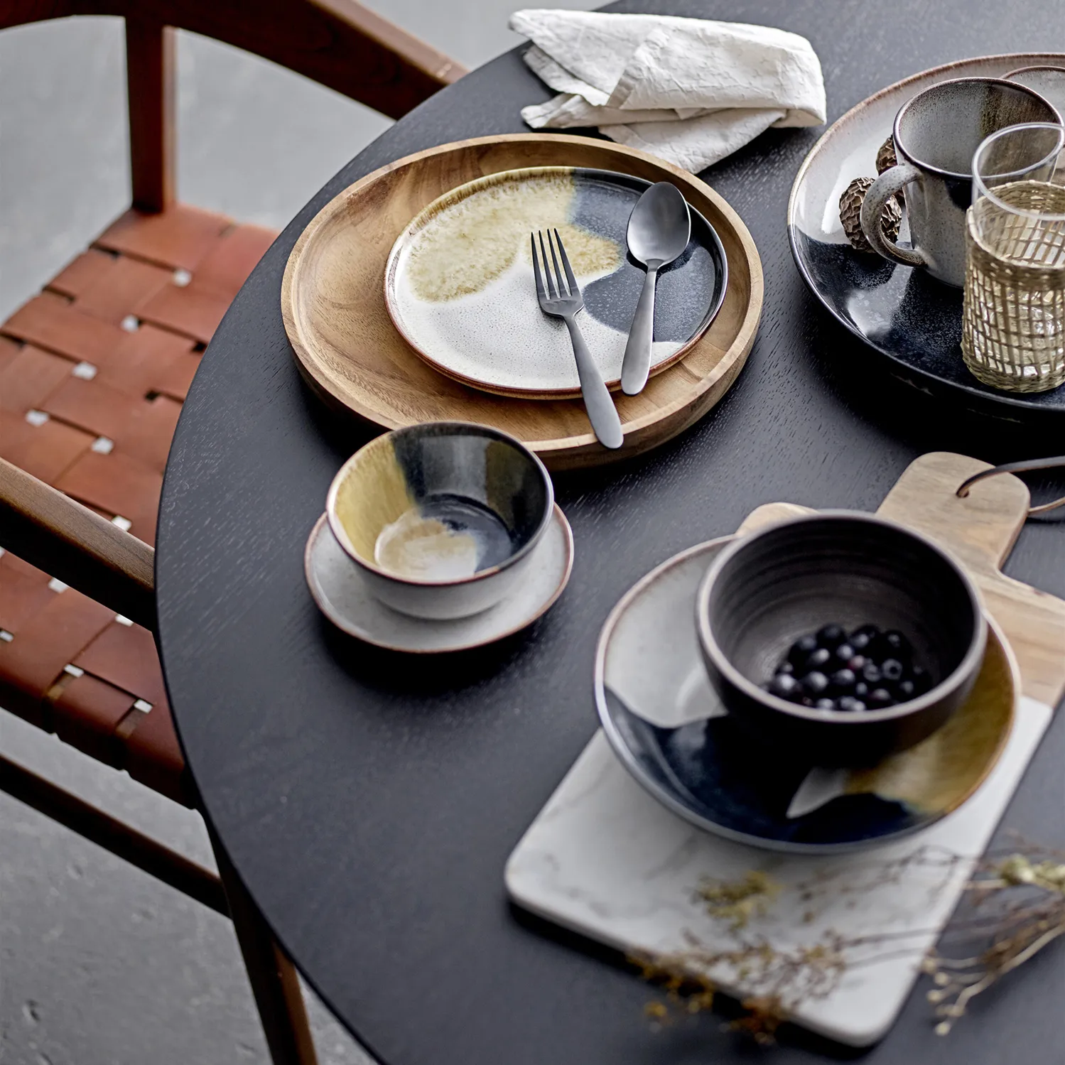 Tagliere Bloomingville marmo-legno di mango, bianco Bloomingville