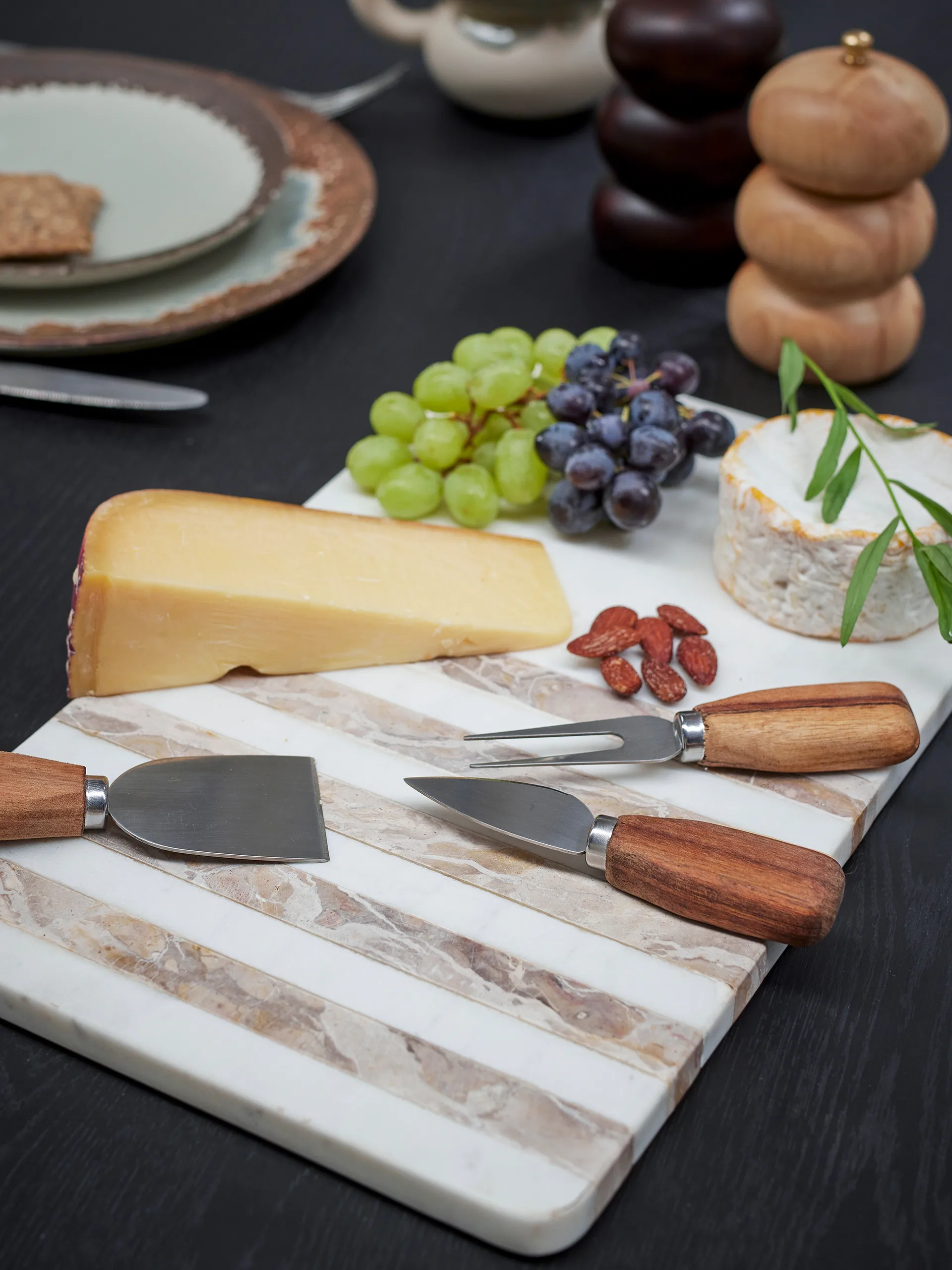 Tagliere Novelle marmo 38x22,5 cm, Bianco Bloomingville