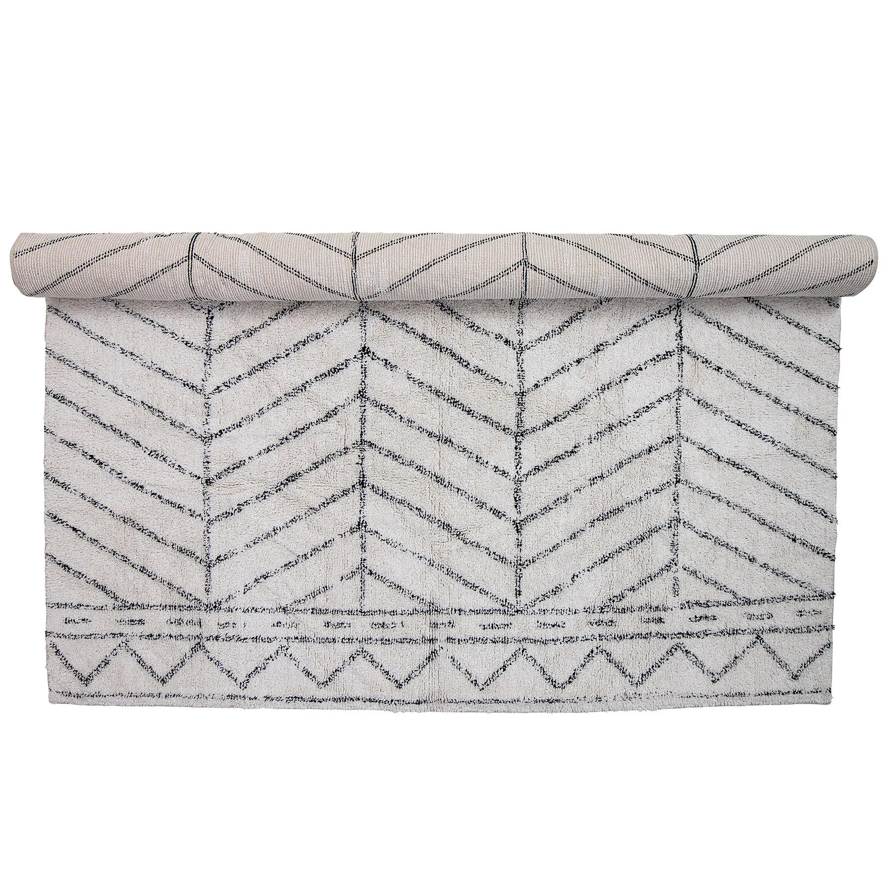 Tappeto in cotone a fantasia Bloomingville, Nero-bianco Bloomingville