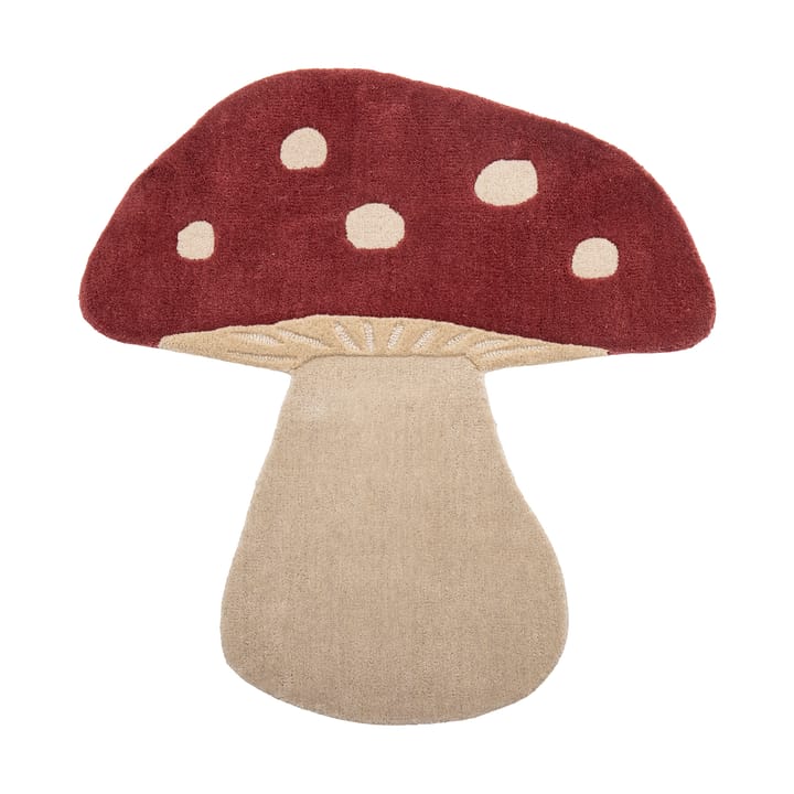 Tappeto in lana Mushroom 85x90 cm - Rosso, bianco - Bloomingville