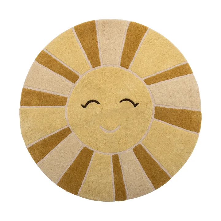 Tappeto Sun lana Ø110 cm - Giallo - Bloomingville