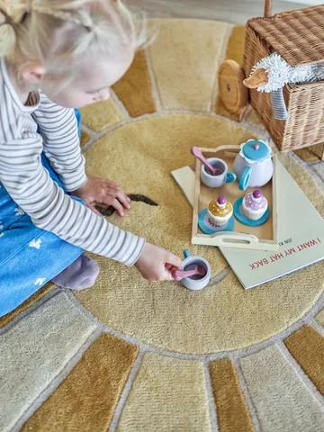 Tappeto Sun lana Ø110 cm - Giallo - Bloomingville